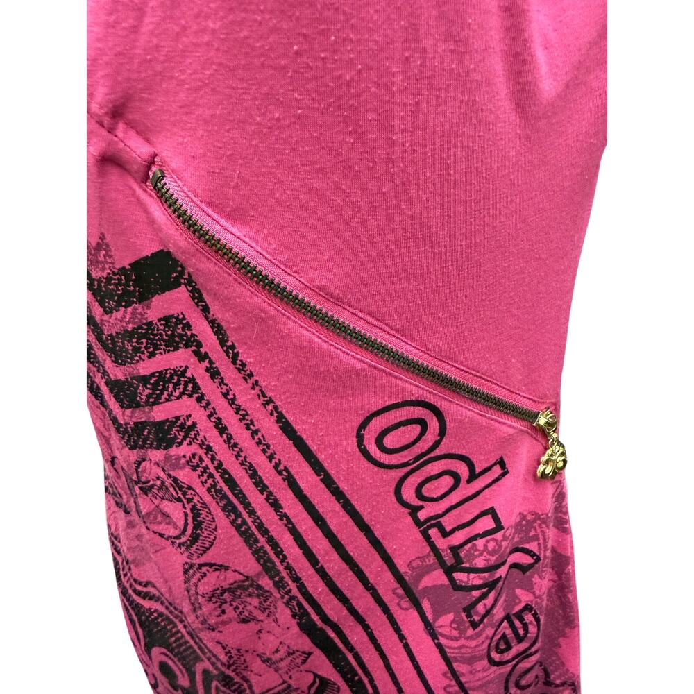 VTG Y2K Dereon Beyonce Womens Medium Fleur De Lis Pink BodyCon Dress Zip Midi - Picture 4 of 5
